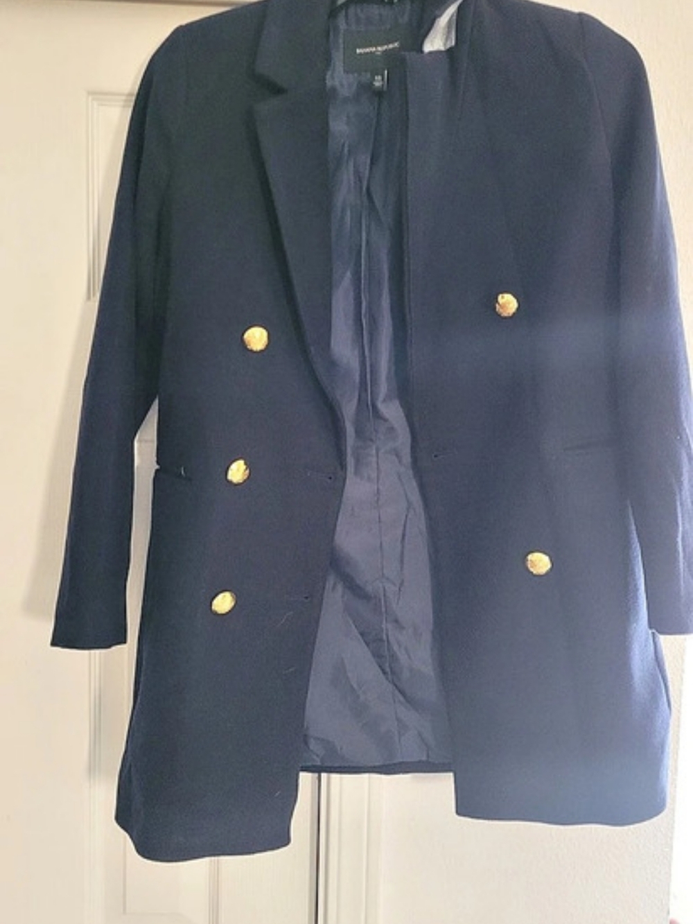 Banana Republic Captain's Blazer Double-Breasted Blue XS